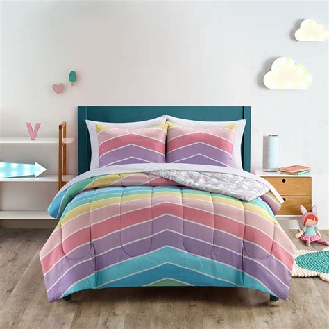 Rainbow bedding twin - 2 days ago · Cute twin bedding set just get girls' favor and will win every girl's embrace. What You Can Get: Twin size girls bed in a bag with unique love heart rainbow pattern includes 1 comforter (68"x86"), 1 flat sheet (66"x96"), 1 fitted sheet (39"x75"+15"), 1 pillowcase (20"x30") and 1 pillow sham (20"x26") Great Gift Idea: Twin kids bedding set with ... 